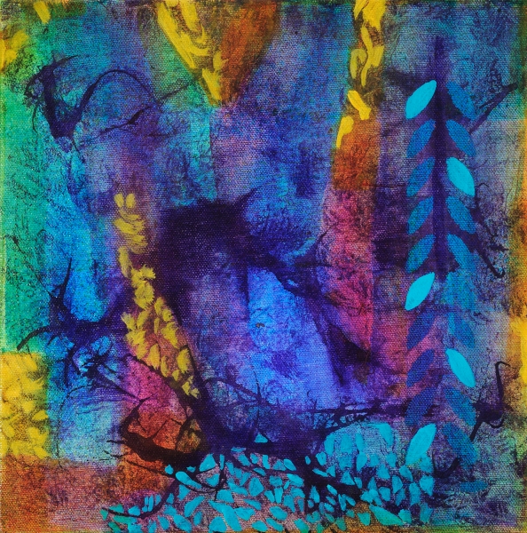 Untitled blue, violet, yellow by Mary Ellen Mogee