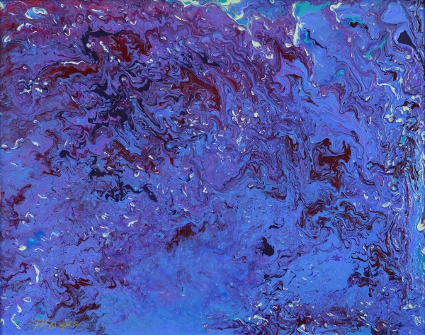 Click here to view Blue Landscape Pour by Mary Ellen Mogee