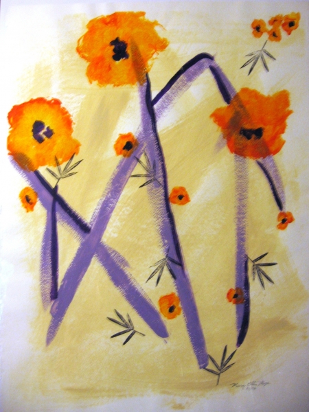 Orange Flowers by Mary Ellen Mogee